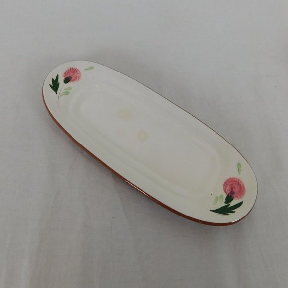 Stangl Pottery Pink Thistle 1/4 lb Covered Butter Dish Vintage FLAW-Small stains - Picture 2 of 12